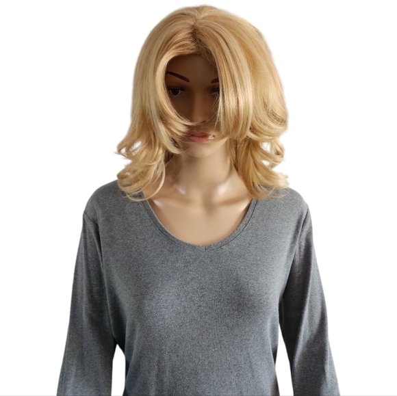 Company Ellen Tracy long sleeve scoop neck gray tee, size L - Picture 3 of 7